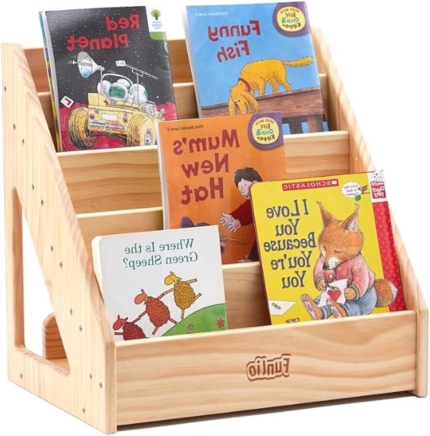 Montessori Boekenkast voor Peuters Boekenrek Geschikt voor 1-5 jaar Premium Grenenhout