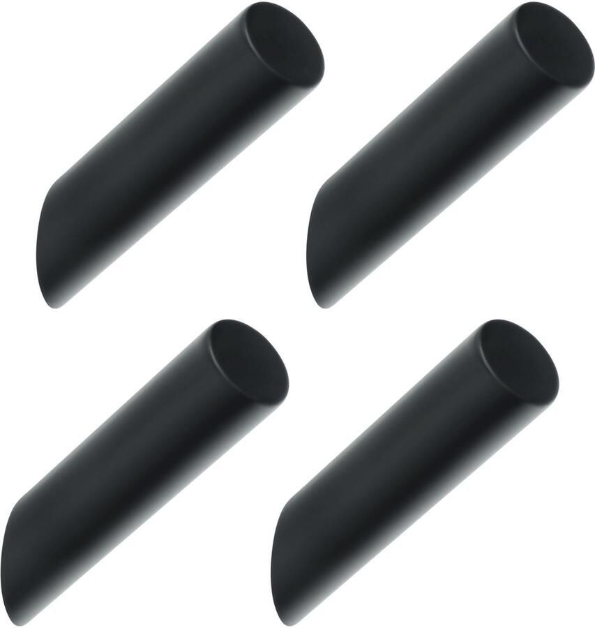 Mooche 8cm 304 roestvrijstalen kledinghaken 4-pack kledinghaken om te boren met verborgen schroeven voor kledingkast keuken badkamer slaapkamer zwart