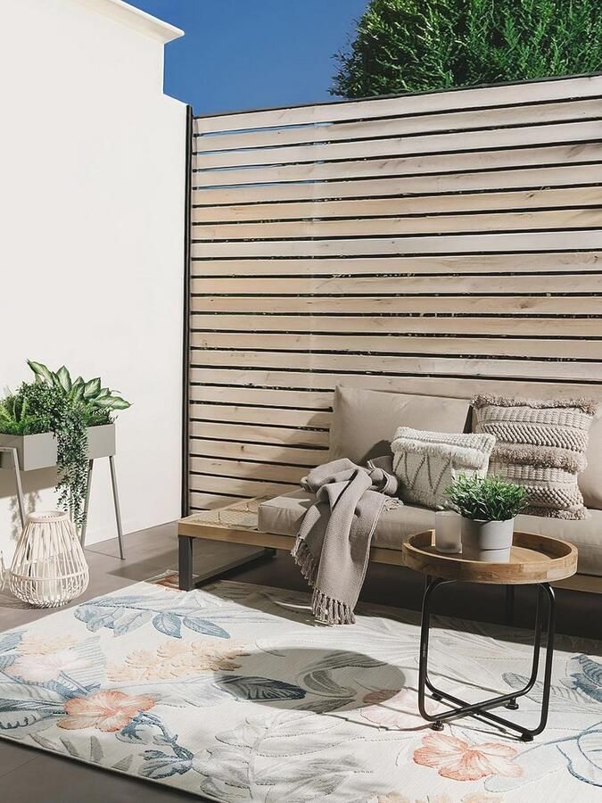 Mooie en robuuste binnen- en buitentapijt meerkleurig 200 x 300 cm onderhoudsvriendelijk ideaal voor vloerverwarming