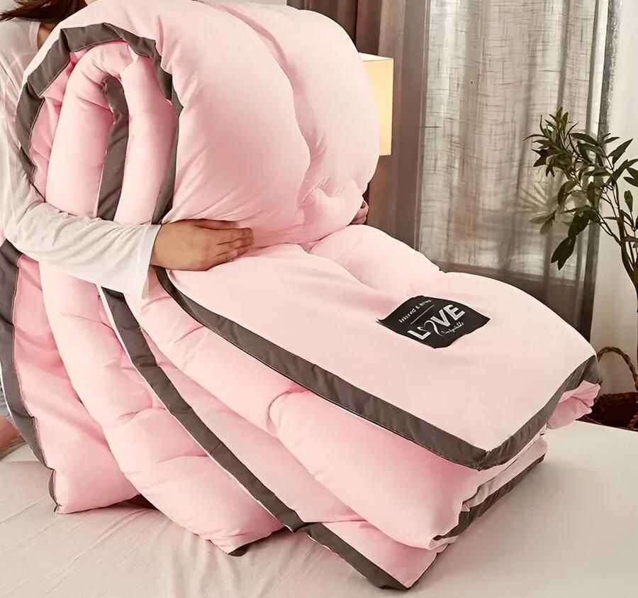 Mookes Dekbed Zonder Overtrek Warm Bed Deken Dubbel Bed Hoes Zacht Dekbed Thuis Microfiber Nordic Quilts Met Vulling 200x230cm 2Kg Rose - Foto 2