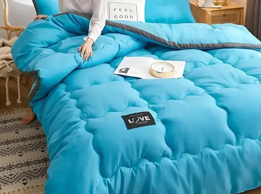 Mookes Dekbed Zonder Overtrek Warm Bed Deken Dubbel Bed Hoes Zacht Dekbed Thuis Microfiber Nordic Quilts Met Vulling 180x220cm 2Kg Blue - Foto 2