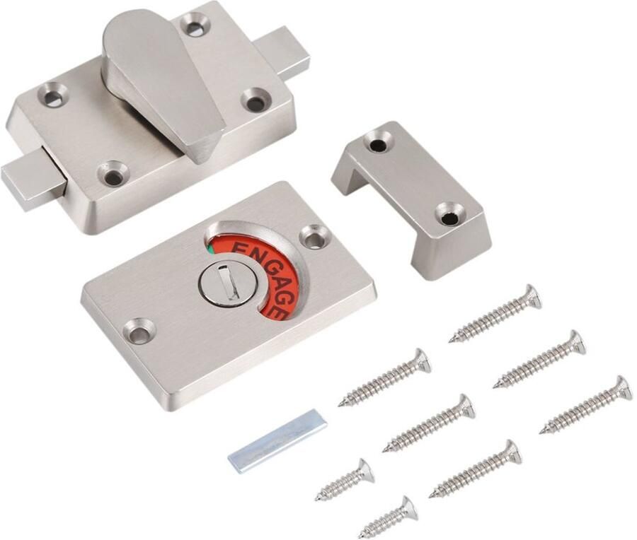 Mootea grendelslot inkijkbescherming deurslot schroeven voor toilet openbare badkamer