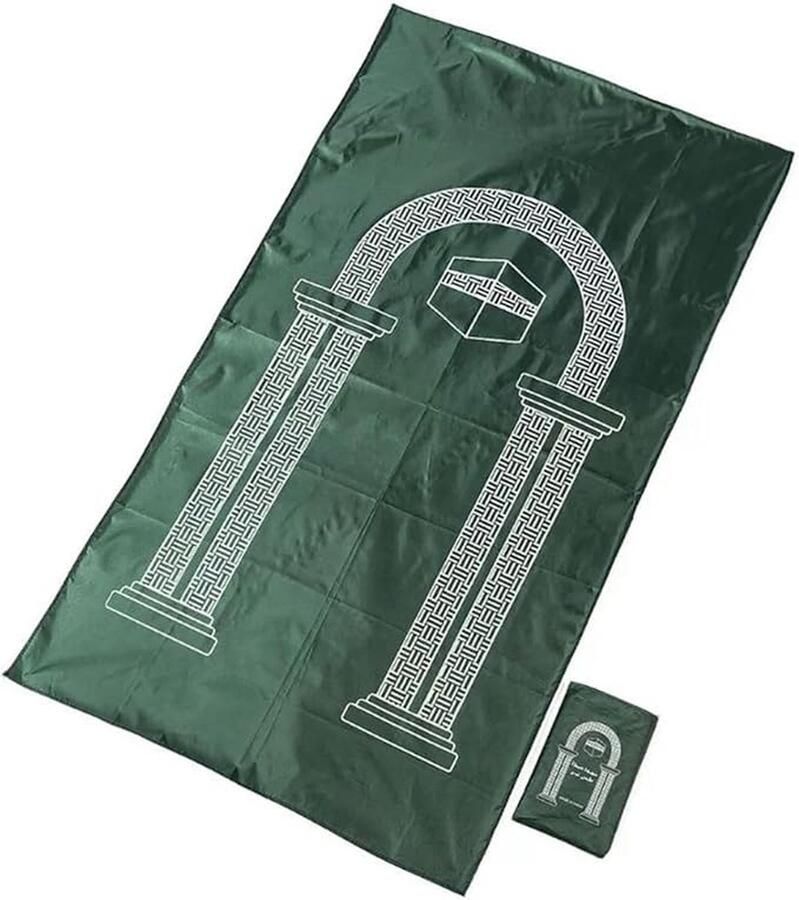 Moslim gebedsmat draagbaar islamitisch reisgebedstapijt draagbaar voor moslim reisgebedstapijt waterdicht gebedstapijt 100 x 55 cm voor outdoor thuis reizen donkergroen