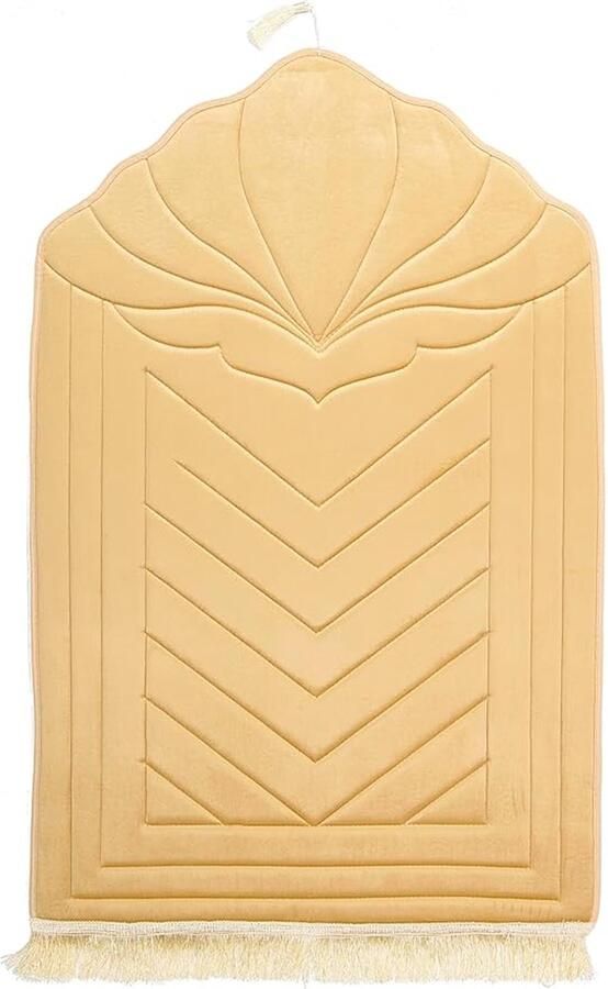 Moslim gebedsmat voor islamitisch gebed dikke en comfortabele moslim gebedsmat voor moslim mannen en vrouwen zeer dikke mat Beige