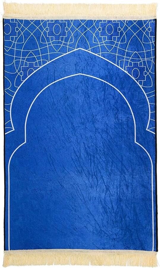 Moslim gebedsmat voor islamitisch gebed dikke en comfortabele moslim gebedsmat voor moslim mannen en vrouwen Blauw