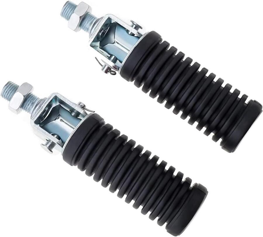 Motorcycle Folding Pillion Footrests Foot Pegs Rear Foot Peg Pedal 10MM Thread Aluminum Left & Right Pair