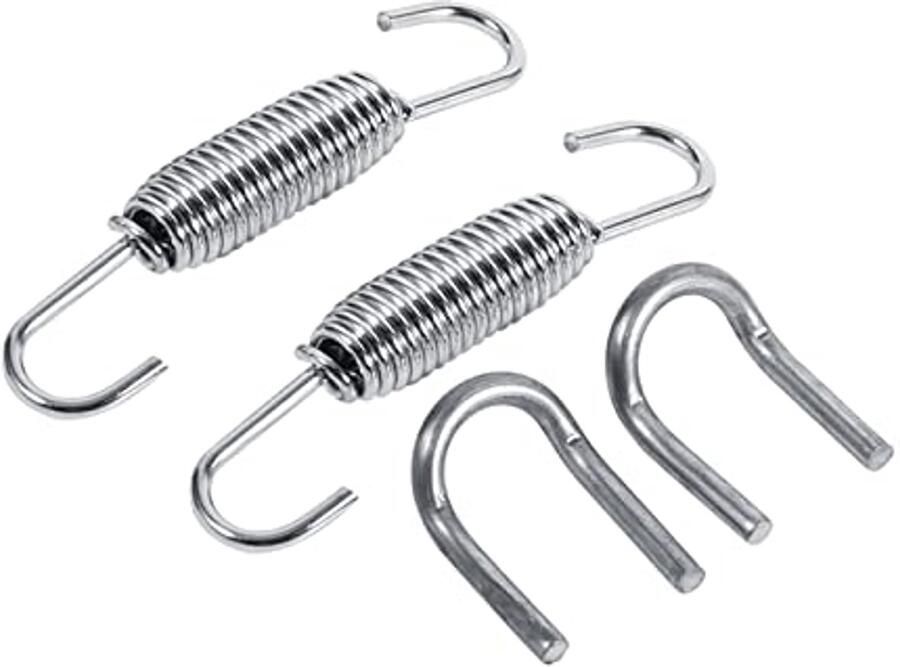 Motorfiets uitlaatveer 2 stuks roestvrij staal superieure sterkte draaibare uitlaatveren-Ressort Échappement Mobylette