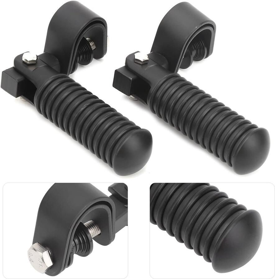 Motorfiets Voetsteun Pinnen Voet Accessoires Paar Motorfiets Voetsteunen Klem Voetsteun Mount Voor 1In Motor Crash Bar Guard Fit Voor Hondasilver (zwart)
