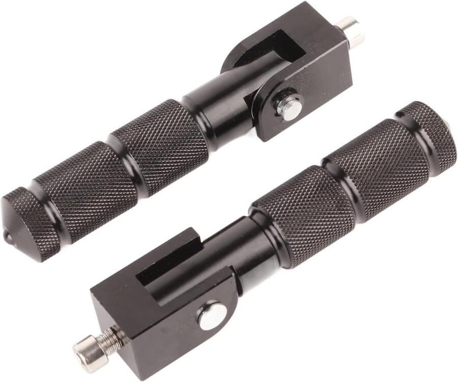 Motorcycle Foot Pegs 2 Pcs Rear Sets with 8mm Screws Install & 90 Degree Folding Support Bar