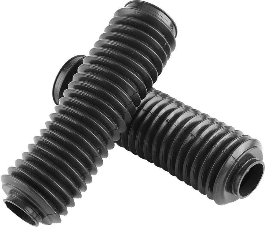 Motorfiets vouwbalg 1 paar rubberen vork beschermhoezen zwart Keenso Motorcycle Front Fork Tubes Boots manchetten Shock Gaiters Cover voor CQR ATV Dirt Bike-Soufflet Fourche 250Mm