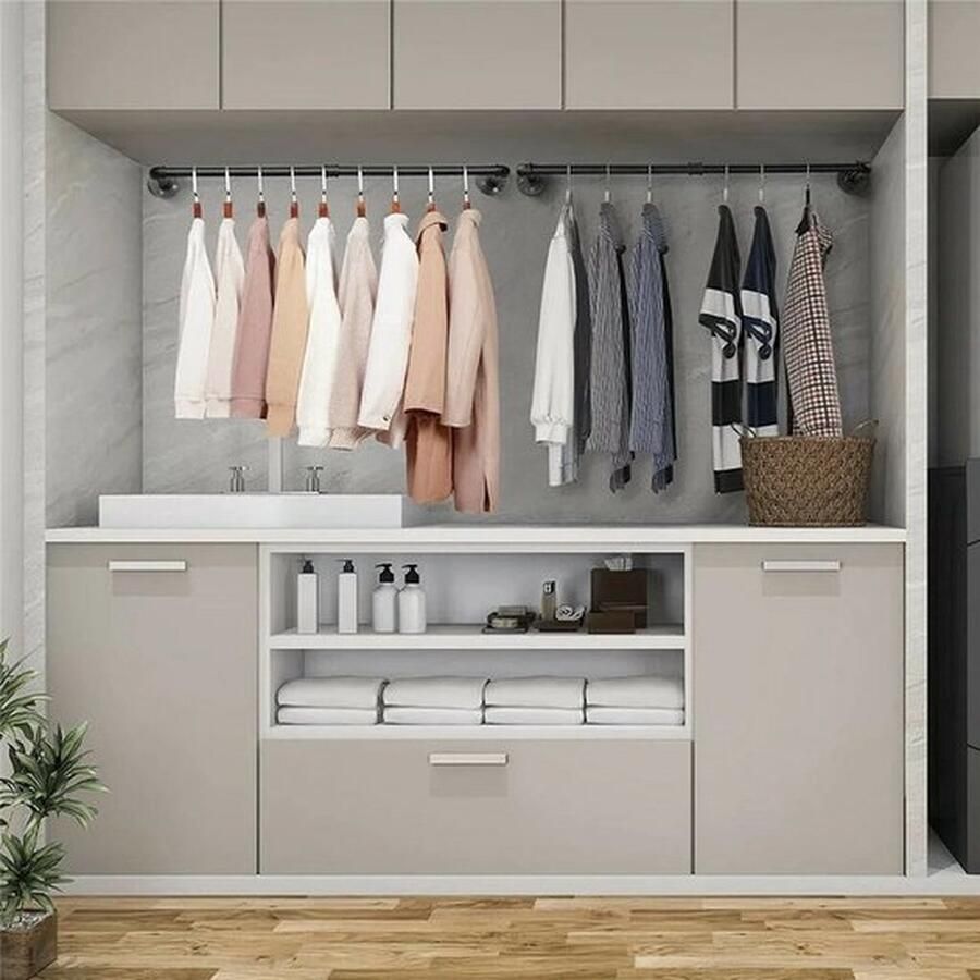 Mrs. Jones Kledingrek Industrieel Kapstok Wandmontage Te Maken Op 90 135 en 180cm