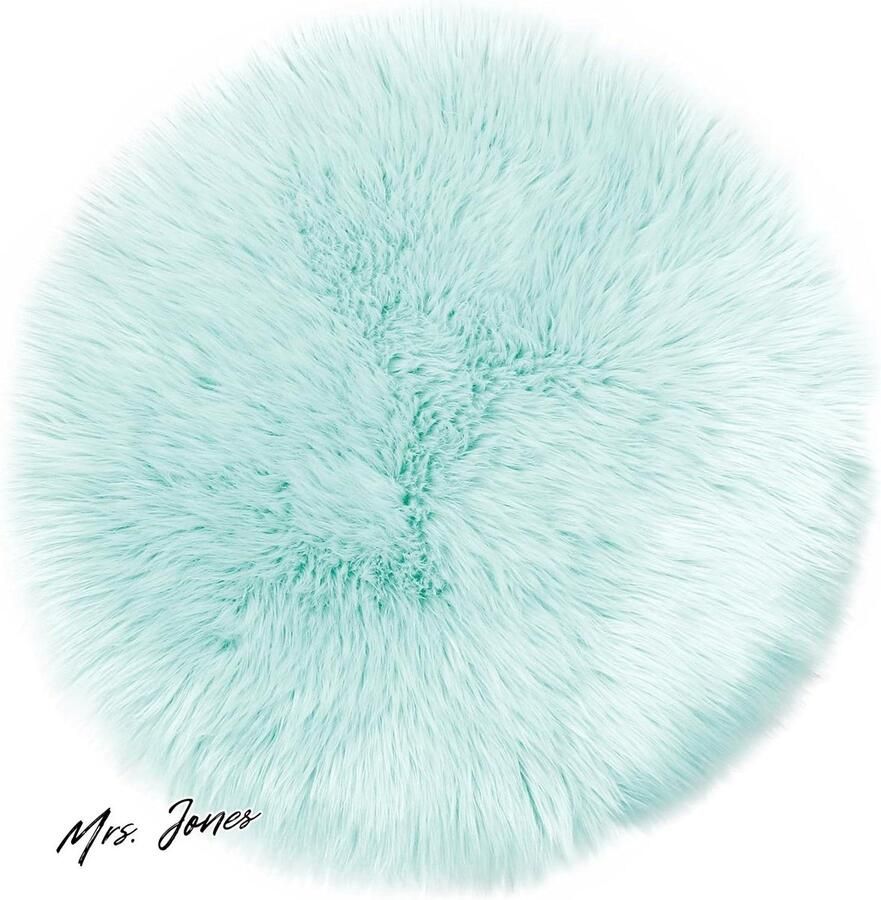 Mrs. Jones Muntgroen Decoratiebont Kunstbont Tapijt 30 cm Rond