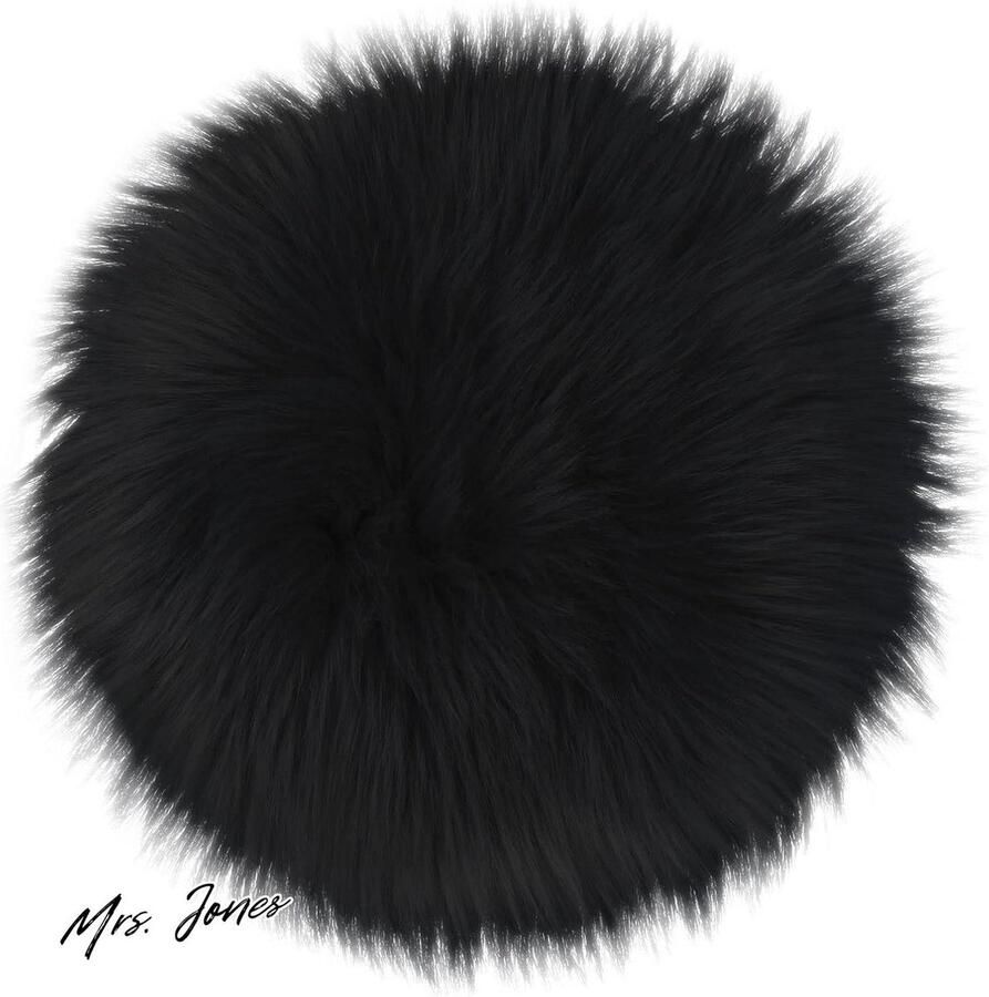 Mrs. Jones Pluizig vloerkleed stoel tapijt 30 cm rond imitatiebont zitkussen baby fotoshoot rekwisieten slaapkamer woonkamer decor warm houden winter kerstfeest decoratie