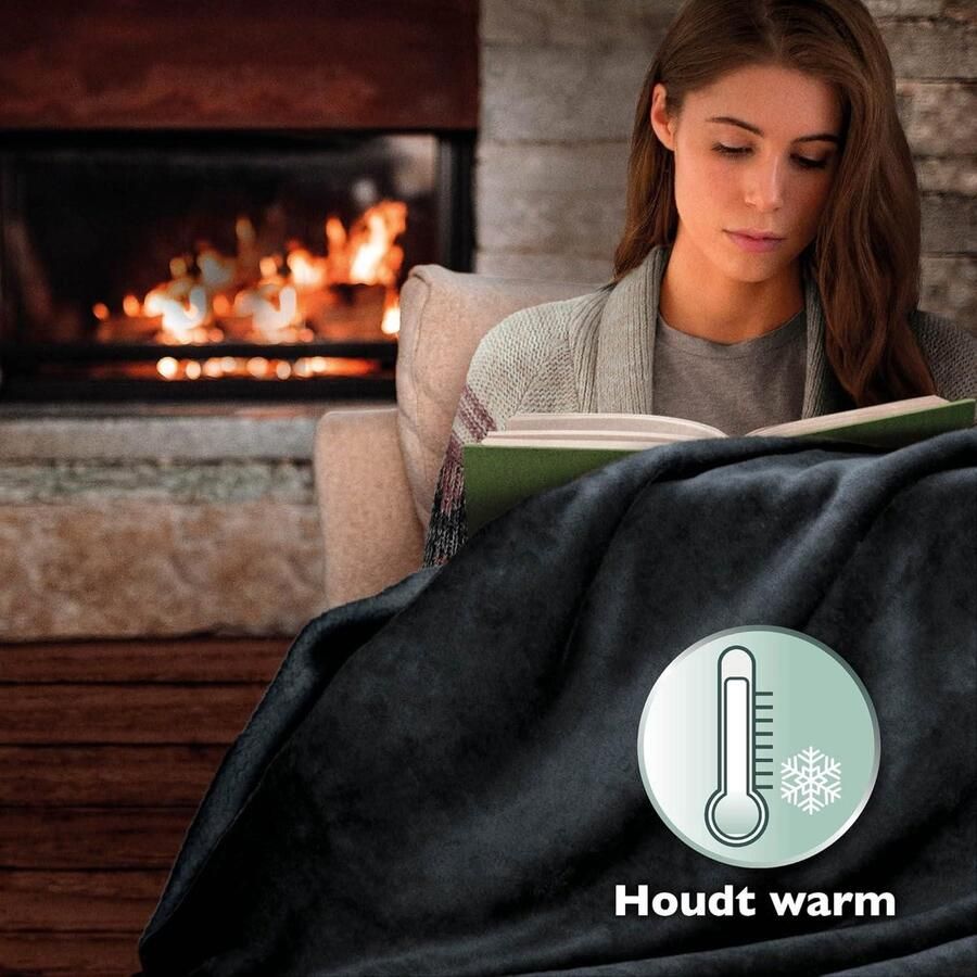 Mrs. Jones Sherpa Deken Plaid 220x240cm Alina XXL Sofa Deken Antraciet Antraciet Dik Winter Deken Fluffy Plaid Bank Deken Fleece Plaid Warm Deken met Schapenvacht Uitstraling Luxe Woondeken voor Extra Warmte