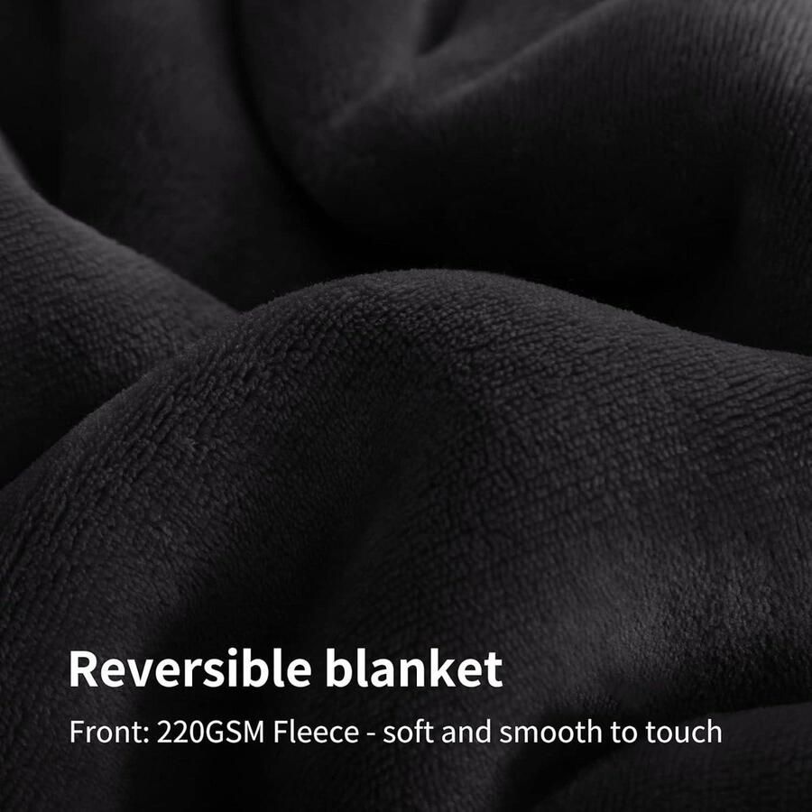 Mrs. Jones Sherpa Fleece deken grote plaids dikke warme zachte zwarte deken voor bed 220 x 240 cm pluizige effen microvezel queensize dekens voor banken bank