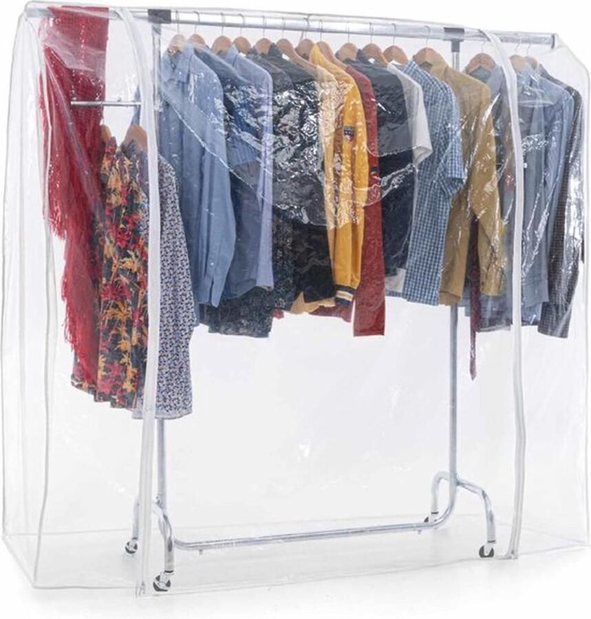 Mrs. Jones Verstelbare Kledingrek met Afdekking en Wielen Stabiele Stoffen Vouwkast