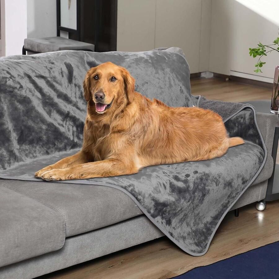 Mrs. Jones Waterdichte dierendeken zachte pluche dierendeken beschermt bank stoel bed tegen morsen vlekken of huisdierenvacht hondendekens wasbaar super groot 152 x 127 cm