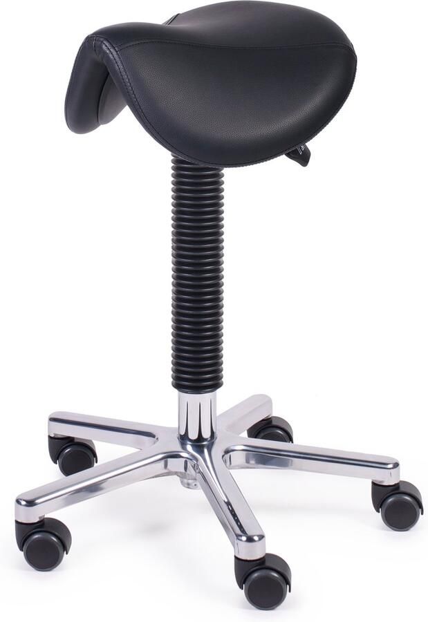 MTM STOELEN Zadelkruk ATLA 200-A smal zadel zwart kunstleer zithoogte 51 71 cm aluminium kruisvoet voor alle flexibele werkplekken