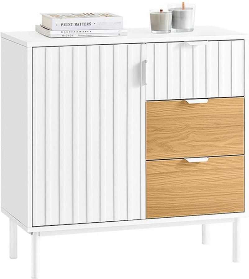 Multi -compartiment dressoir kast opbergkast stabiliteit 75x76x35cm