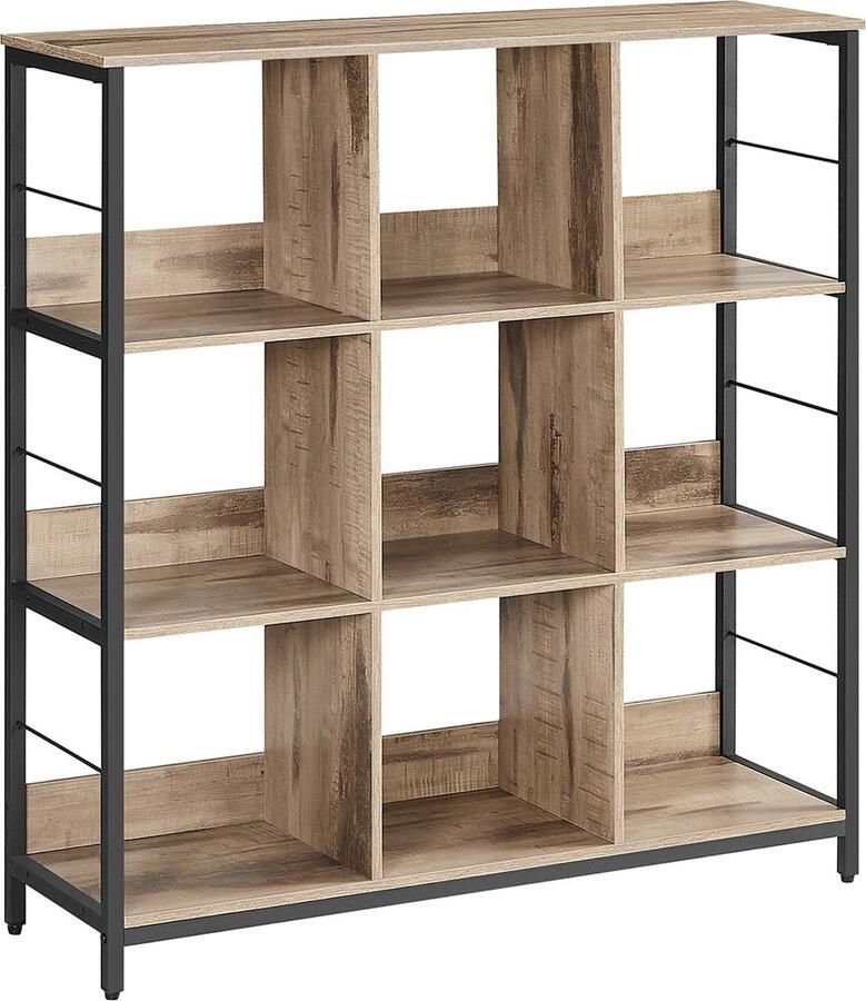 Multi-Purpose Stand Plank Spaanplaat Stalen Opbergrek Organisator Heavy Duty Camel Brown Inktzwart 30 cm x 100 cm x 103 1 cm