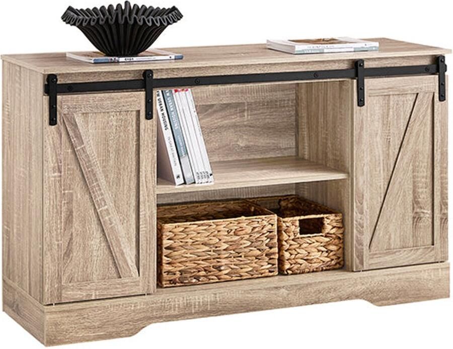 Multi -use opbergkast veelzijdige kast schuifdeuren aanpasbare planken 120x70x39cm ideaal voor keuken woonkamer of studie