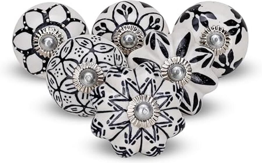 Multicolor Keramische Ladeknoppen voor Decoratie Set van 6