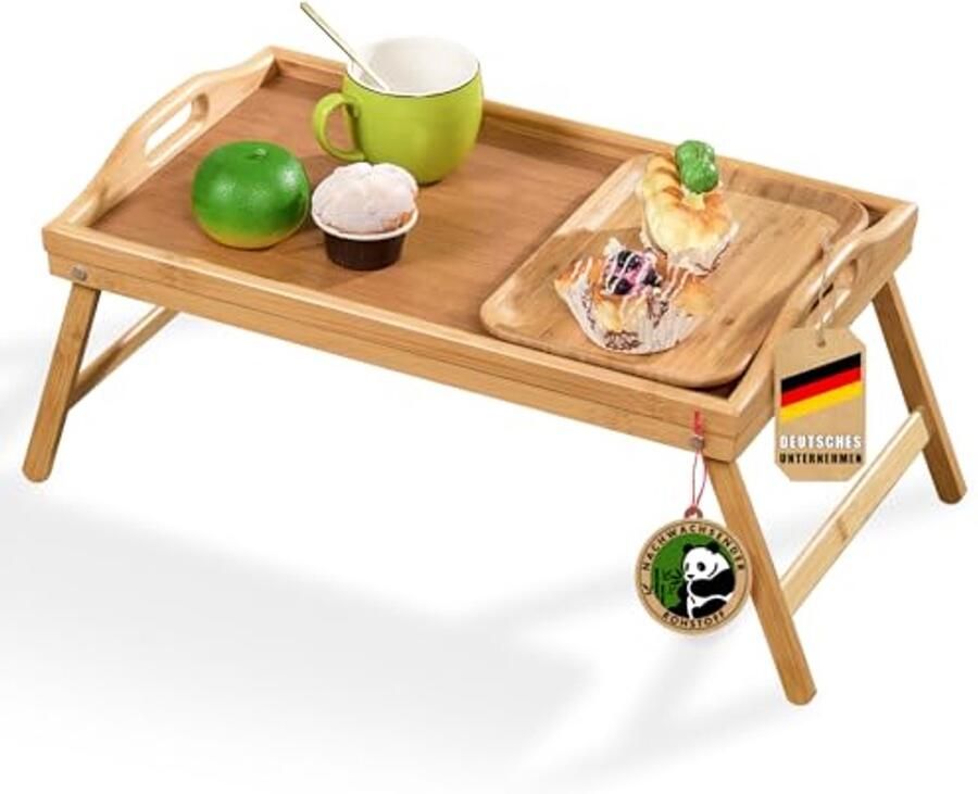Multifunctioneel Bed Tray van Hout Opvouwbare Ontbijttray voor Bed