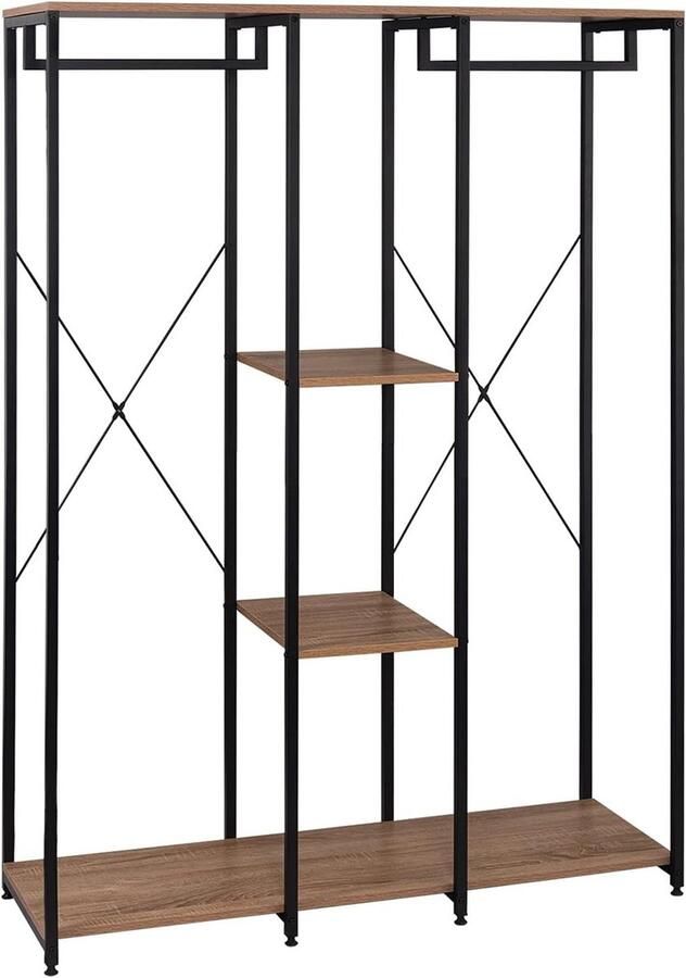 Rootz Living Rootz Multifunctioneel Kledingrek Kapstok Kledingkast Open Opbergruimte MDF & Staal 40cm x 167cm x 120cm