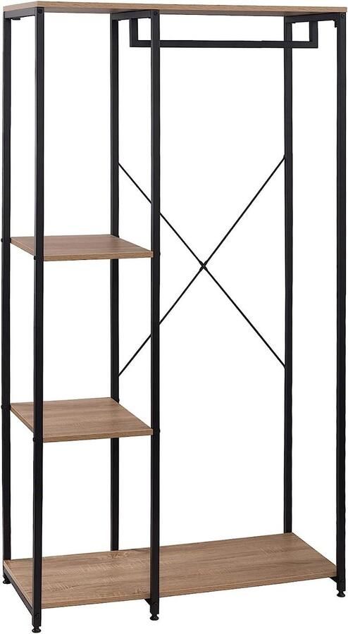 Rootz Living Rootz Multifunctioneel Kledingrek Kledingorganisator Garderobestandaard Voldoende opbergruimte Duurzaam en stabiel Eenvoudige montage 90 cm x 40 cm x 167 cm