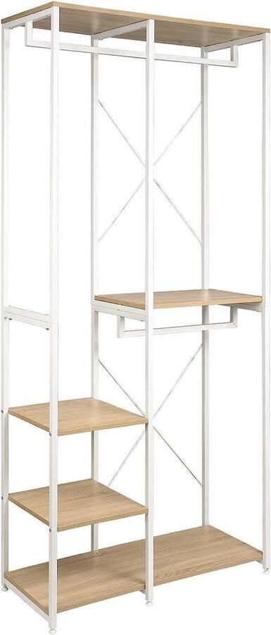 Rootz Living Rootz Multifunctioneel Kledingrek Kledingorganisator Kledingkaststandaard Voldoende opbergruimte veelzijdige plaatsing duurzame constructie 90 cm x 40 cm x 204 5 cm