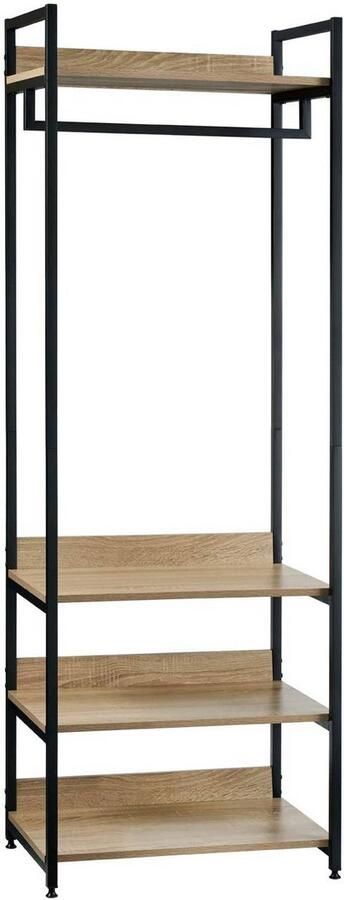 Rootz Living Rootz Multifunctioneel Kledingrek Kledingorganisator Opbergplank Maximaliseert de ruimte Duurzaam en verstelbaar Eenvoudige montage 60 cm x 40 cm x 170 cm