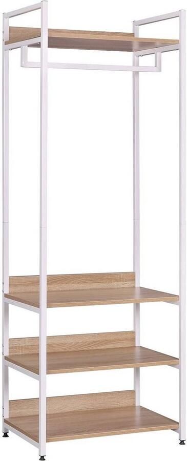 Rootz Living Rootz Multifunctioneel Kledingrek Kledingorganisator Opbergplank Ruimtebesparend ontwerp Duurzaam en milieuvriendelijk Verstelbare functies 60 cm x 40 cm x 170 cm