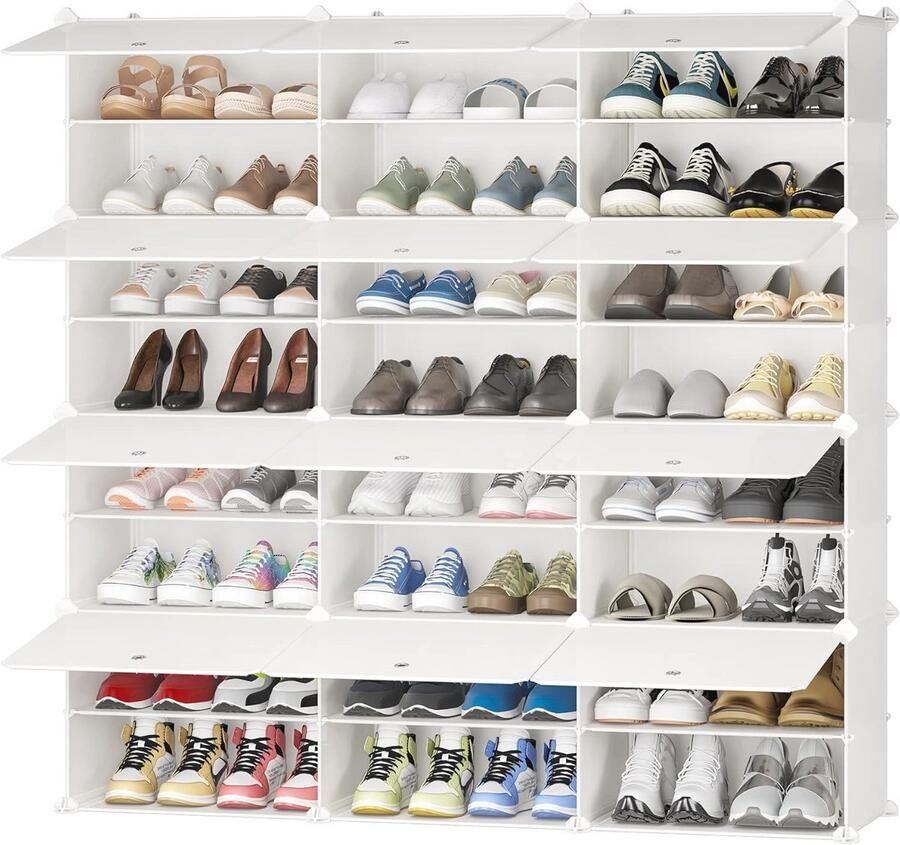 Multifunctioneel Schoenenrek met Verwijderbare Scheidingswanden Ruimtebesparende Organizer voor tot 20 Paar schoenen Duurzaam en Eenvoudig te Monteren