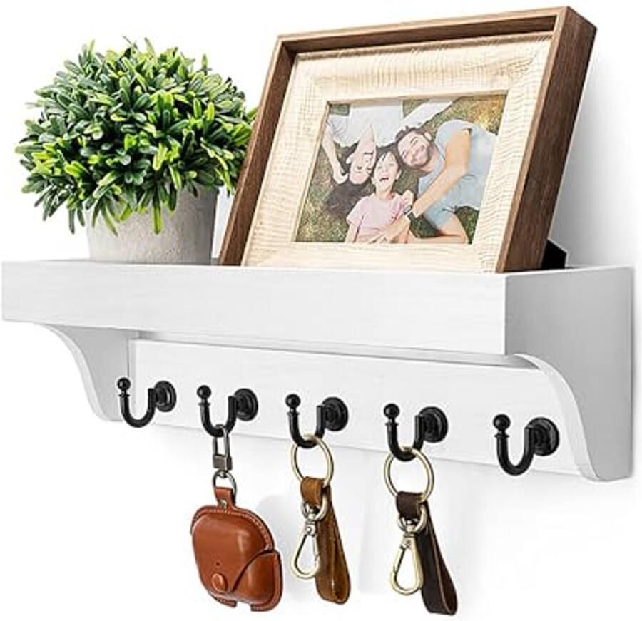 Multifunctioneel Toetsenbord met Houten Muurhouder en 5 Haken