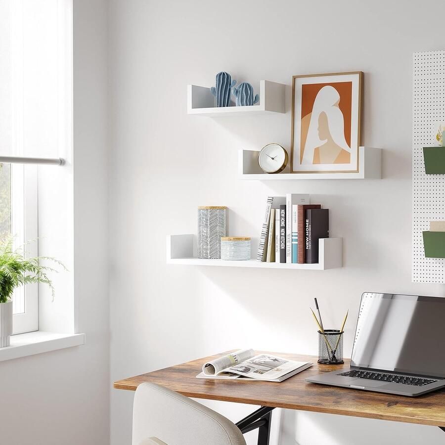 Multifunctioneel Wandrek planken 3 stuks 30 45 60 cm wit