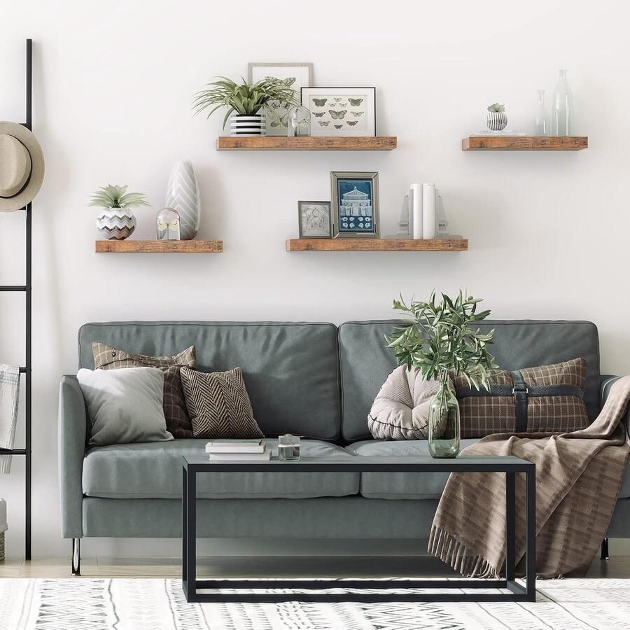 Multifunctioneel Wandrek planken Bruin 60 cm set van 2