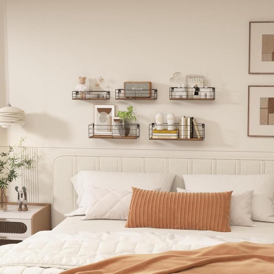 Pasamer Multifunctioneel Wandrek planken set van 5 : bruin bord