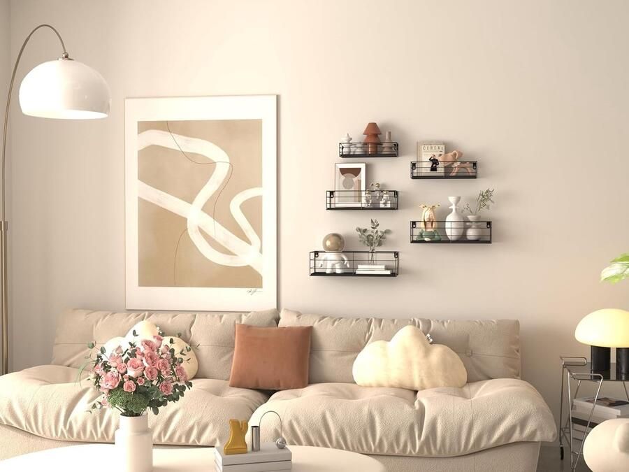 Multifunctioneel Wandrek planken Set van 5 zwart bord