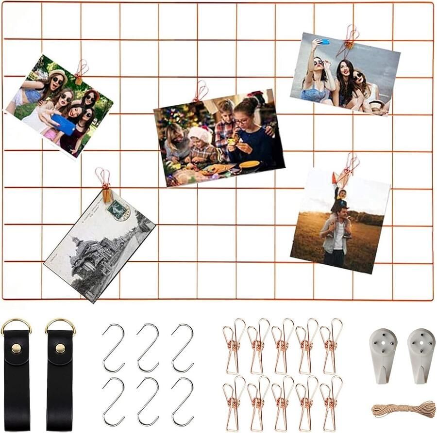 Multifunctioneel Wandrooster Wanddecoratie 1 stuk Roségoud 45 x 65 cm