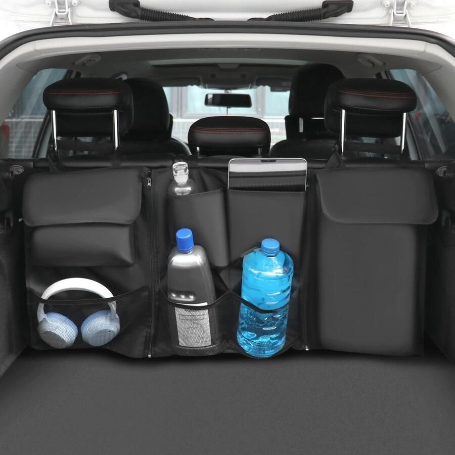 Multifunctionele Auto Kofferbakorganizer 600D Oxford-stof Afneembare Rugleuning Opslag voor SUV's en Bestelwagens 101 cm * 46 cm