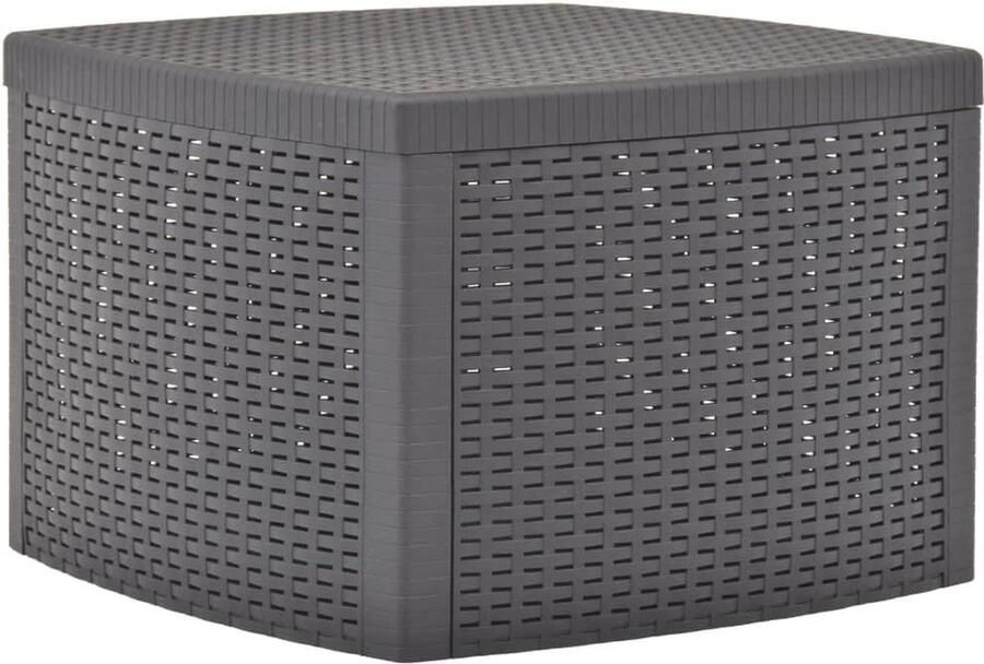 Multifunctionele Bijzettafel voor Buiten Weerbestendige en Onderhoudsvriendelijke Tuintafel met Opbergvak Elegante Rotanlook