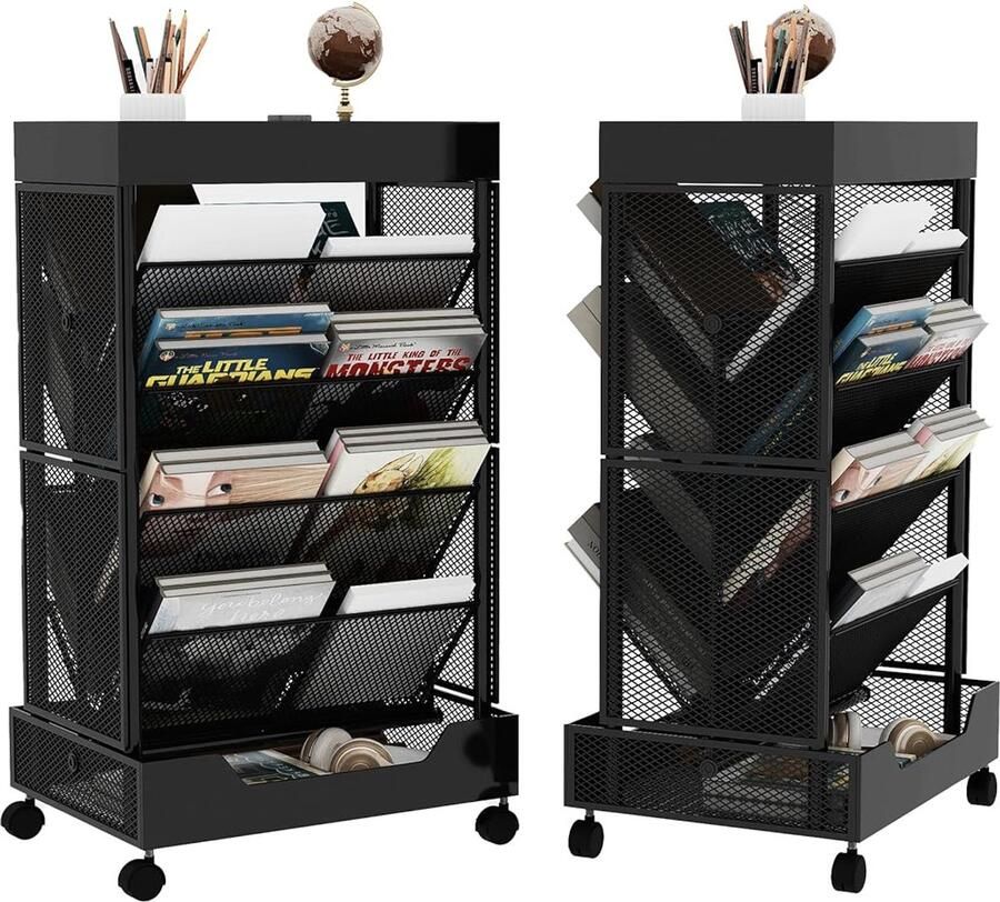Multifunctionele Boekenkast Organizer voor Kantoor en Keuken Zwart