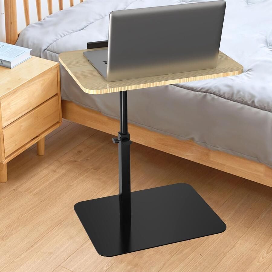 Multifunctionele C-vormige Bijzettafel met Verstelbare Hoogte en 360° Rotatie voor Compacte Ruimtes