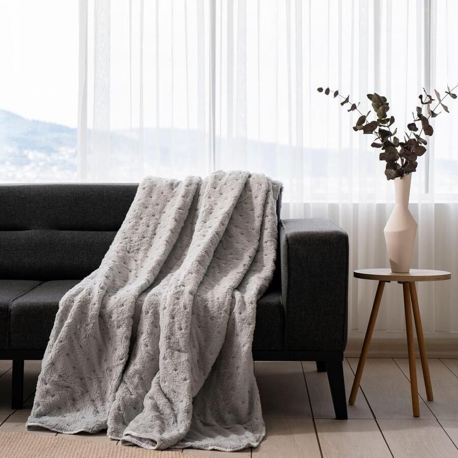 Multifunctionele deken sprei dubbelzijdige deken 100% polyester deken voor het hele jaar gezellig licht zacht ademend bankdeken deken voor volwassenen zachte deken voor bank - Foto 2