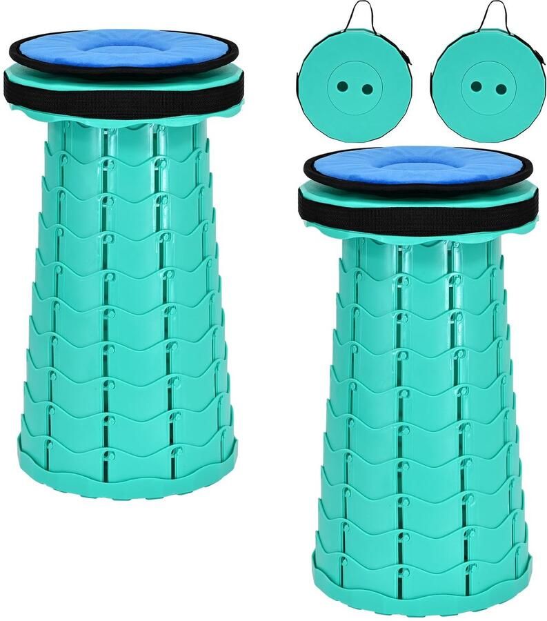 Multifunctionele Draagbare Telescopische Kruk met Verstelbare Hoogte en Zitkussen voor Outdoor Gebruik