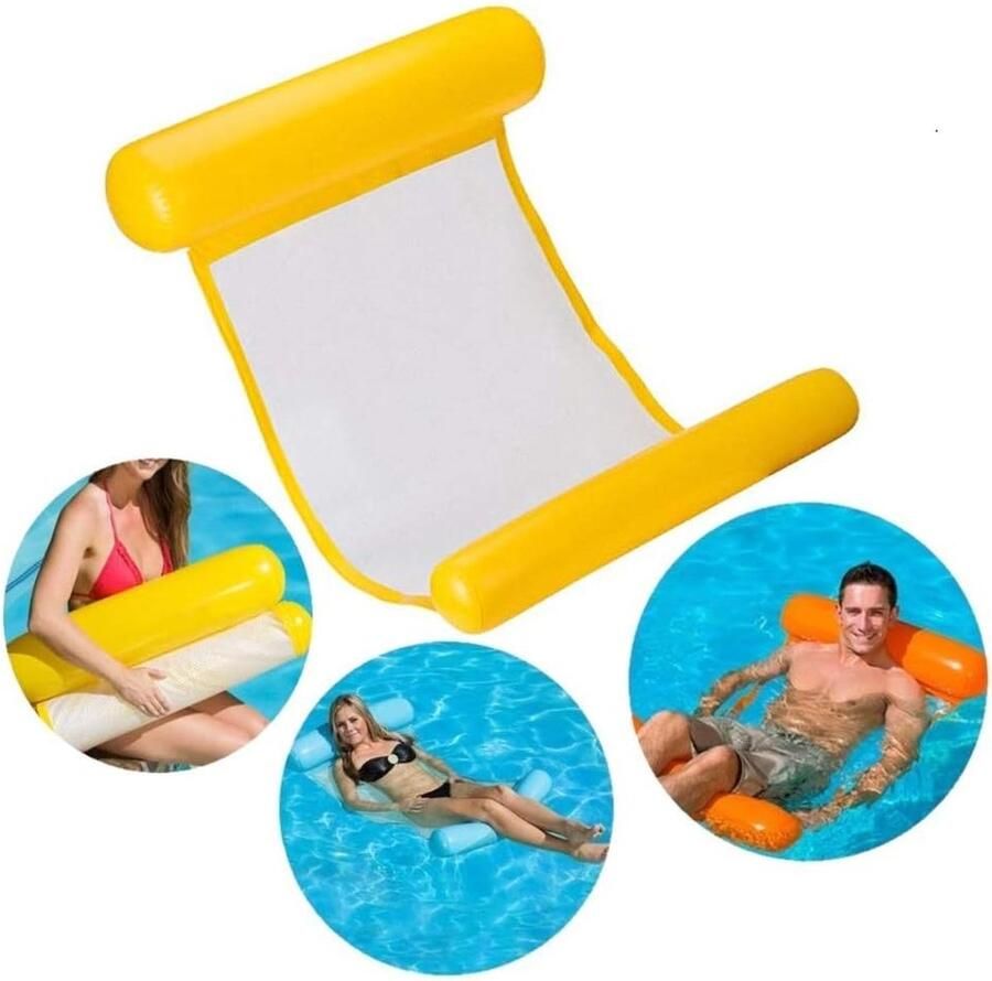 Multifunctionele drijvende hangmat opblaasbaar zwembad 4-in-1 drijvend kantelbaar vlotter waterhangmat opvouwbaar draagbaar ultralicht
