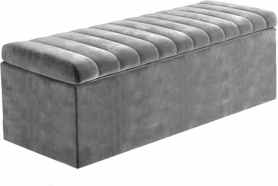 Multifunctionele Fluwelen Opbergdoos en Salontafel Poef voor Zitplaatsen en Opslag