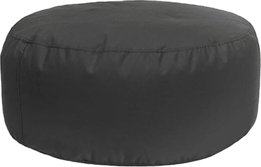 Multifunctionele Grijze Ronde Poef voor Binnen- en Buitengebruik als Voetenbankje en Yogakussen