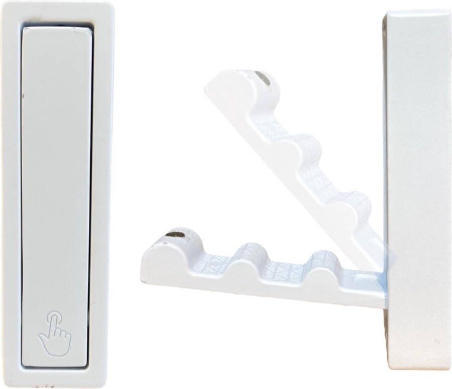 Multifunctionele haak voor openen en sluiten ophangen van jas handdoekenrek riemhanger kindersleutelhanger wandmontage uitschuifbaar 50 kg (1 wit)