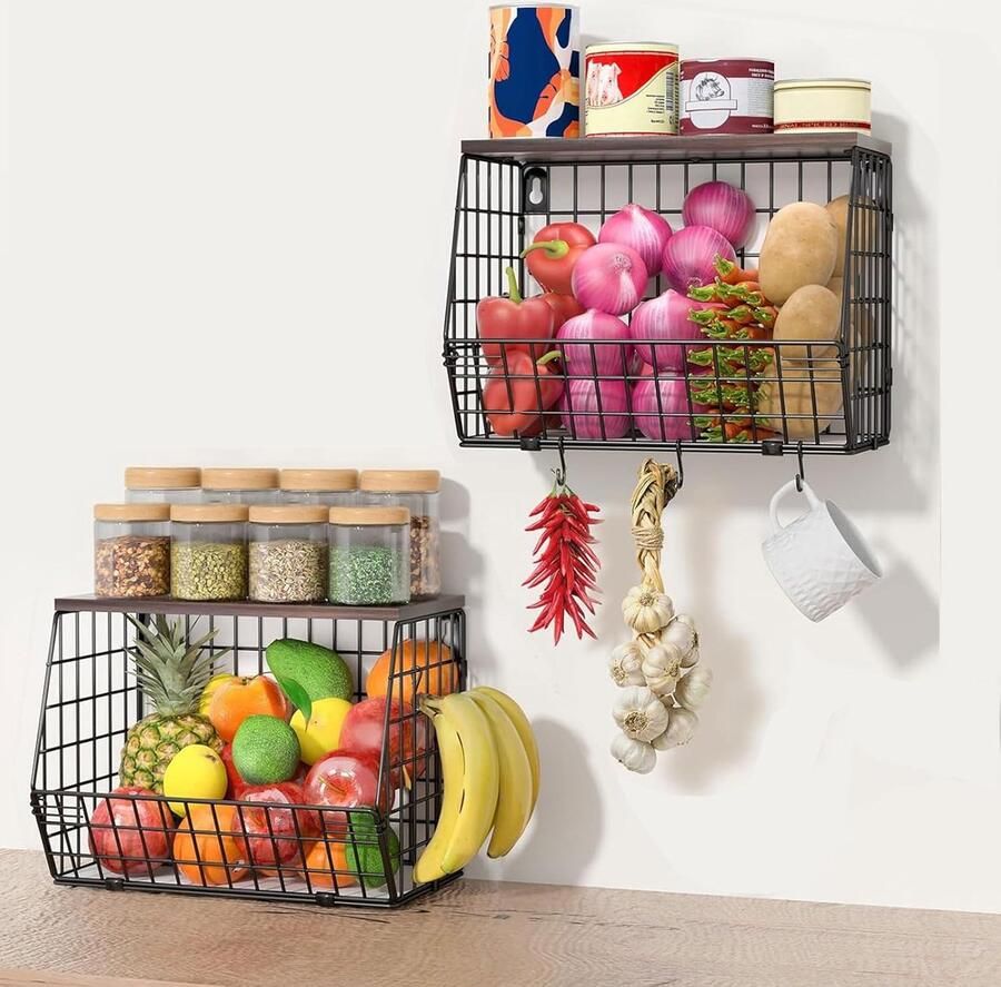 Luvetrex Multifunctionele Hangende Fruit- en Groentemanden voor Keuken Organisatie